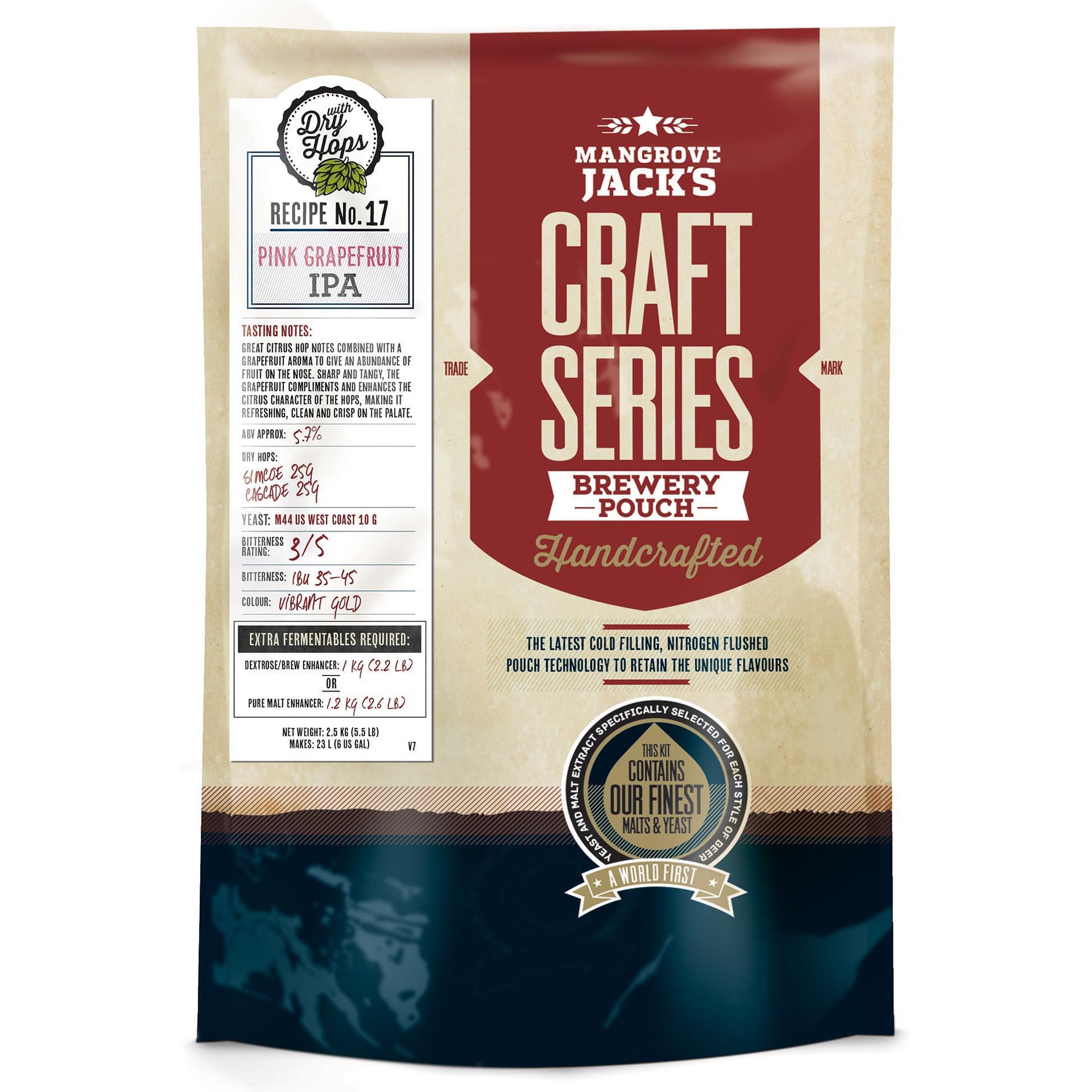 Pink Grapefruit IPA Beer Kit ~Craft Series ~ Mangrove Jack's