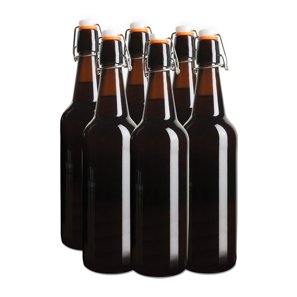 Glass Flip Top Bottles ~ Reusable 750ml x 6 ~ Mad Millie
