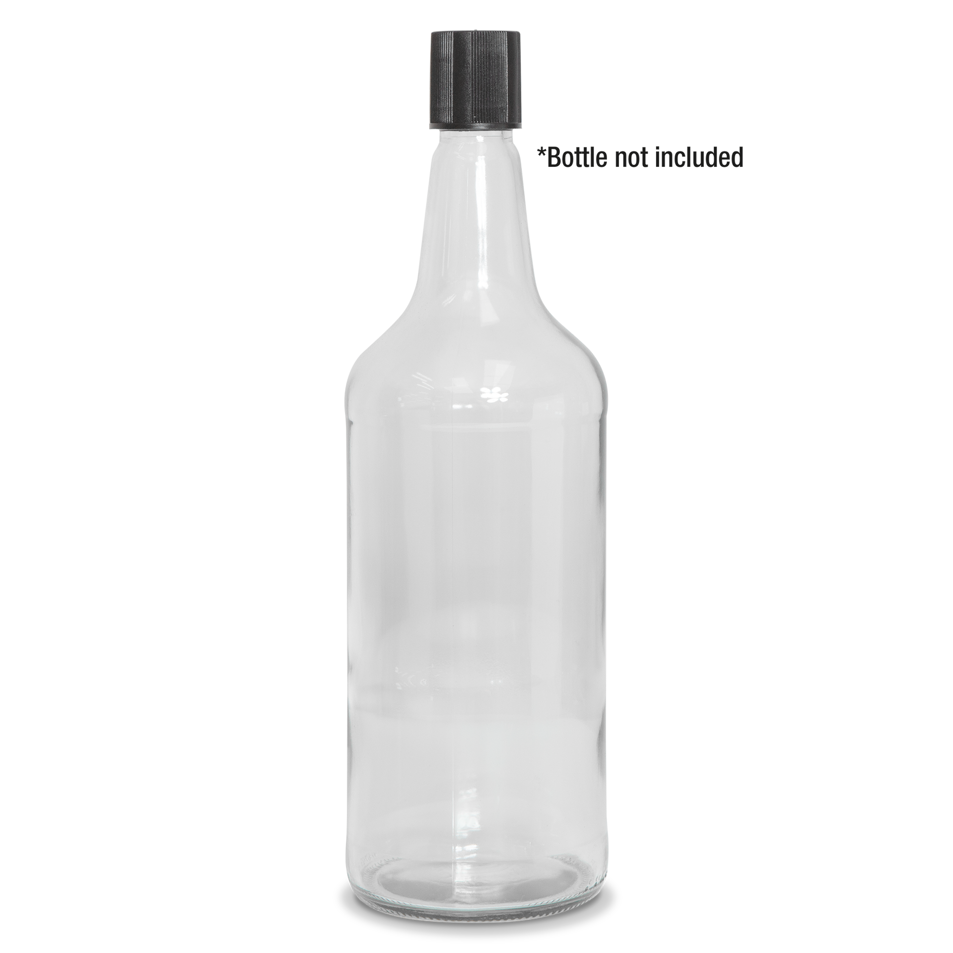 Spirit Bottle Caps 10PK~Still Spirits Threaded~Plastic Spirit Caps Black